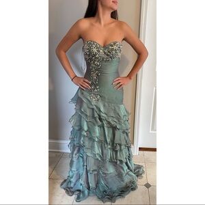 Jovani Strapless Gown with Sequin